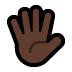 🖐🏿 hand with fingers splayed: dark skin tone display on Windows